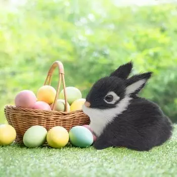 1/5 шт. плюшевая фигурка кролика, реалистичная имитация, модель кролика, реалистичное животное из искусственного меха серый