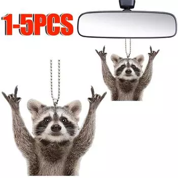 1-5 шт. подвеска для ключей в виде медведя-енота, акриловый маленький автомобильный брелок, подвесной декор для зеркала заднего вида Procyon Lotor, ювелирные изделия, аксессуары, подарки