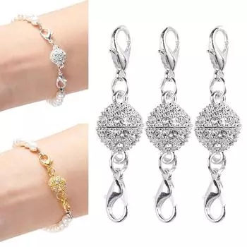 1/5 шт. Пряжки с хрустальной застежкой для браслета и ожерелья «сделай сам» 1pc серебряный