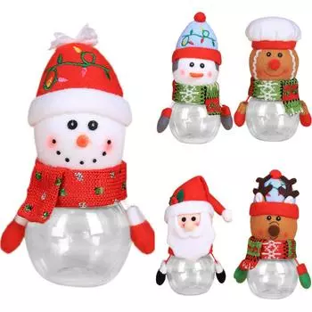 1/5 шт., рождественская банка для конфет, бутылка для хранения, сумка в форме Санта-Снеговика, сладкая коробка, детский подарок 1PCS