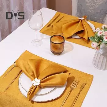 1/5 шт. Салфетка для ужина, однотонная, моющаяся, бесшовная, королевский блеск, гламурный декор стола для отеля, ресторана, обеда, банкета, свадьбы, роскошные салфетки для вечеринок 1pc темно-розовый