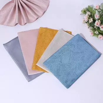 1/5 шт. Салфетка для ужина, однотонная, моющаяся, бесшовная, королевский блеск, гламурный декор стола для отеля, ресторана, обеда, банкета, свадьбы, роскошные салфетки для вечеринок 1pc темно-розовый