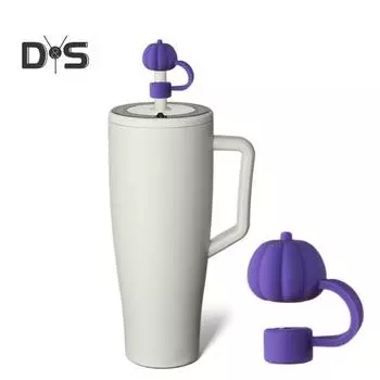 1/5 шт., силиконовая крышка для соломинки в виде тыквы, многоразовая крышка для стакана объемом 30/40 унций, аксессуары для Дня благодарения, нескользящая, не содержащая бисфенол-А, универсальная крышка для соломинки 10 мм жёлтый