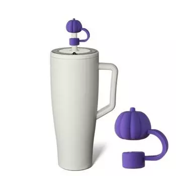 1/5 шт. силиконовая соломенная крышка в виде тыквы, многоразовая насадка для стакана 30/40 унций, осенние аксессуары ко Дню благодарения, нескользящая, не содержащая бисфенол-А, универсальная, 10 мм соломинка