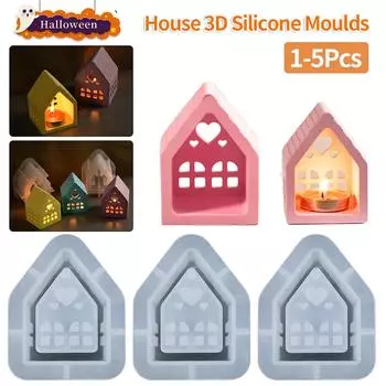 1-5 шт. силиконовые формы для литья в форме домика, форма для поделок в форме домика, силиконовые формы для украшения стола