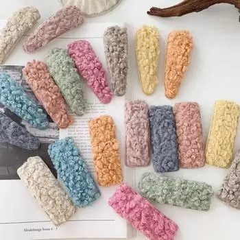 1/5 шт случайный цвет плюшевая заколка для волос милая заколка для девочек милая однотонная BB заколка для волос боковые заколки когти для детей детский подарок головной убор для вечеринки