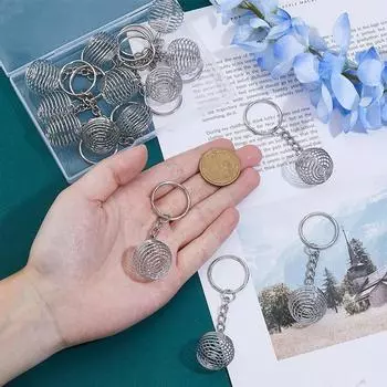 1/5 шт. сплавы DIY кулон круглый полый брелок кристаллы камень держатель шарообразный декор для сумочки 1pc