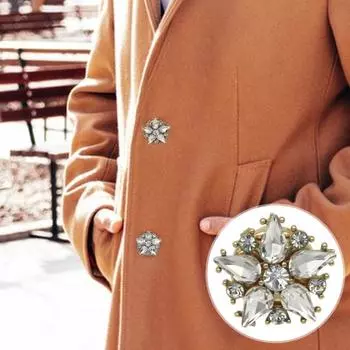 1/5 шт. Стразы звезда пуговицы крышка без шитья мгновенное удаление мужчины женщины блузки платья пальто шали рубашки пуговицы крышка декоративная запонка 1pc белый