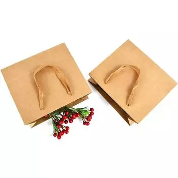 1/5 шт., сумка-тоут для вечеринок, крафт-бумага, утолщенная, свадебные сувениры с ручкой, сумка для покупок, упаковка для печенья, подарочные пакеты 1pcs