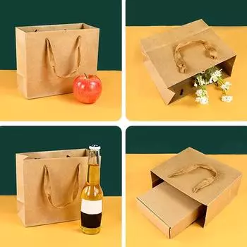 1/5 шт. Свадебные сувениры из утолщенной крафт-бумаги с ручкой для упаковки печенья, сумка-тоут, подарочные пакеты, праздничные принадлежности 1pcs