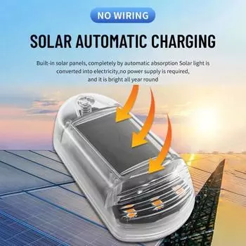 1/5 шт. светодиодные фонари для кабины на солнечных батареях, водонепроницаемые, без проколов, светодиодные фонари для кабины на солнечных батареях, аксессуары для крыши грузовика A 1pc чёрный