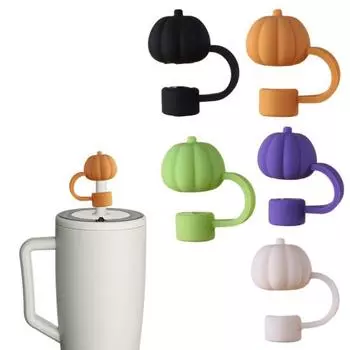 1/5 шт. Тыквенный силиконовый соломенный колпачок многоразовый топпер для стакана 30/40 унций осень белый