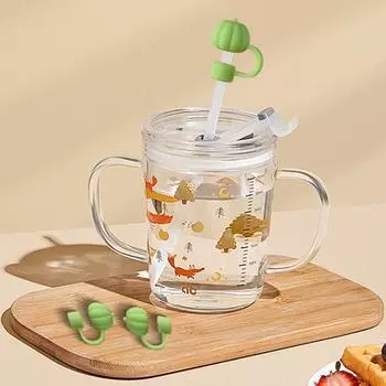 1/5 шт. Тыквенный силиконовый соломенный колпачок многоразовый для стакана 30/40 унций жёлтый