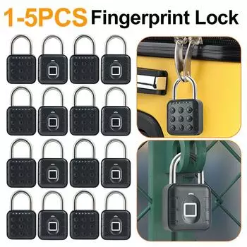 1-5 шт. Умный замок с отпечатком пальца, работающий от батареи, водонепроницаемый замок IP67, противоугонный, быстрая разблокировка, бесключевой пароль, дверной замок