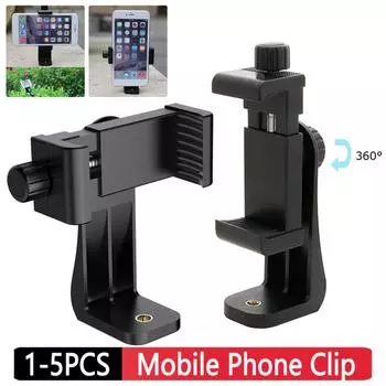 1-5 шт. Универсальная подставка для сотового телефона, вертикальный кронштейн, крепление для штатива, зажим для телефона, держатель для смартфона, 360 градусов для iPhone, селфи-палка