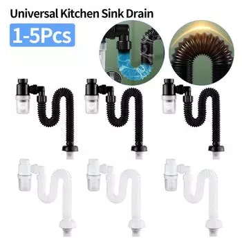 1-5 шт. Универсальный слив для кухонной раковины, антизасоряющий выдвижной дезодорирующий фильтр, шланг для раковины, канализационная труба, аксессуары для раковины в ванной комнате