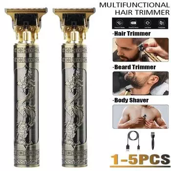 1-5 шт. Винтажная машинка для стрижки волос T9, машинка для стрижки волос для мужчин, беспроводной триммер для бороды, профессиональный триммер с зарядкой через USB