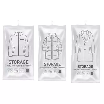 1-5 шт. вакуумные сумки для хранения, подвесные компактные сумки, прозрачные складные сумки для хранения сжатого пространства, дорожные органайзеры с уплотнением S