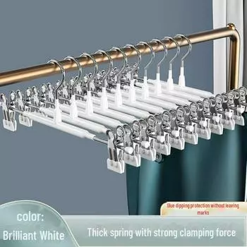 1/5 шт. вешалка для одежды зажим из нержавеющей стали брюки гардероб зажим противоскользящая прищепка брюки зажим вешалка для юбки 1PCS белый