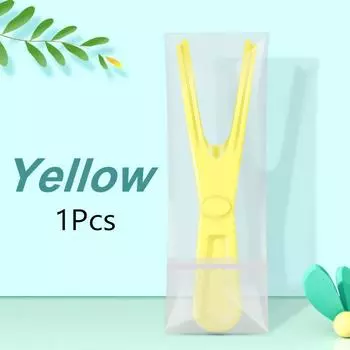 1/5 шт. Y-образная пластиковая стойка для зубной нити, многоразовый держатель для зубочисток, инструмент для чистки зубов без зубной нити, гигиена полости рта, зубочистка 1Pcs жёлтый