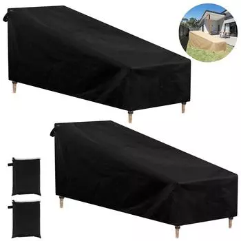 1/5 шт. защитный чехол для шезлонга на открытом воздухе, водонепроницаемый, с защитой от ультрафиолета, чехол для садовой мебели на патио, шезлонга, кресла, НОВЫЙ 1Pcs чёрный