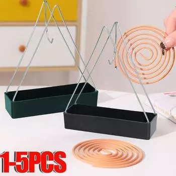 1-5 шт. Железный держатель для спирали от комаров, подставки для благовоний, каркас для благовоний, современная стойка для благовоний с отпугивателем для спальни чёрный