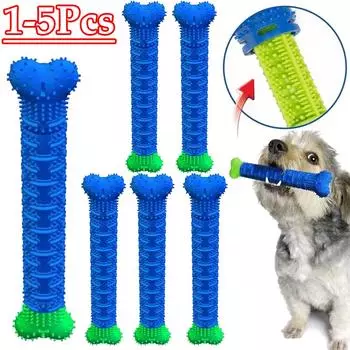 1-5 шт. зубные щетки для домашних животных, жевательные игрушки для щенков, мягкая резиновая щетка для собак, 360-градусная чистка зубов, зубная паста, принадлежности для животных 25x4.5x4.5cm