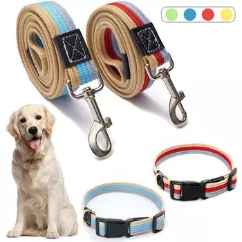 1,5 толстый холщовый поводок для собак, регулируемые ошейники и поводок для домашних животных, набор маленьких, средних и больших собак, беговая прогулка, поезд, веревка, поводок для домашних животных XS