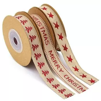 1,5 см хлопковая и льняная рождественская лента для самостоятельного изготовления аксессуаров лента для рождественской подарочной упаковки 5 ярдов Christmas tree