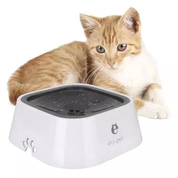 1.5L Anti-Overflow Slow Water Feeder Dispenser Cat Dog Water Bowl Pet Products Dog Supplies Carried Floating Bowl Pet Fountain L чёрный