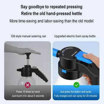 1.5L Electric Car Wash Watering Can USB Rechargeable Home Foam Sprayer Long-lasting Suitable For Car Body Interior Cleaning