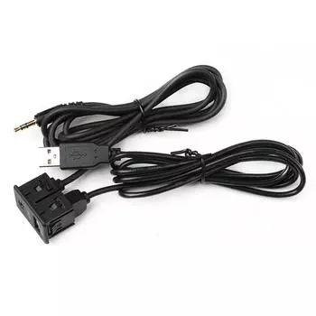 1.5M Автомобильный Aux USB Удлинительный Кабель Вывод Монтажная Панель Авто Лодка Приборная Панель Врезной Монтаж