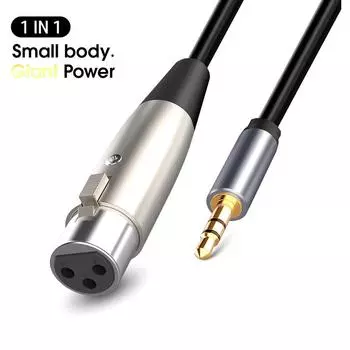 1.5M Microphone Cable 3-Pin XLR Female to 3.5mm TRS Male Balanced Stereo Cable