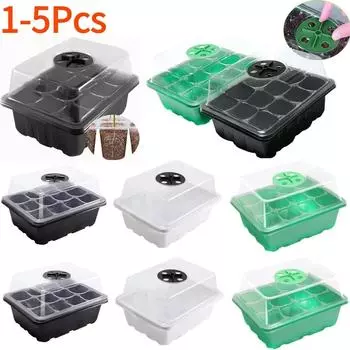 1-5Pcs 12 Hole Seedling Trays Plastics Plant Pots Grow Box for Hydroponics Growing System Indoors Gardening Sowing Tray Tools