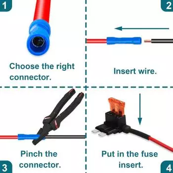 1~5Pcs Add-a-Circuit Adapter APM Tap Mini Blade Micro 12V Car Fuse Box Holder Auto Motri Insurance ATM Adapter
