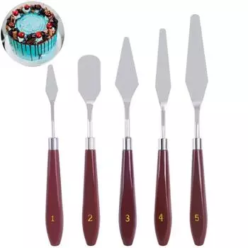 1/5pcs Cake Spatula Set Stainless Steel Butter Creamer Smooth Cake Metal Spatula Baking Pastry Decoration Tools
