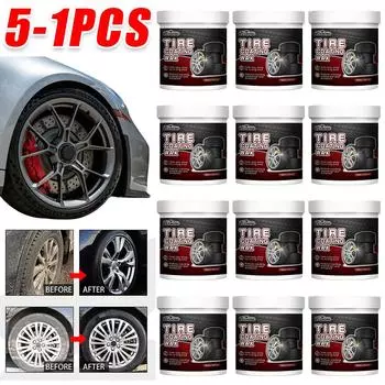1-5Pcs Car Tire Blackening Polish Tire Maintenance Increase Black Gloss Wheel Hub Cleaning Tire Refurbishing for RV Bicycles 100ml