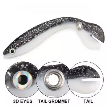 1/5 шт. Мягкая рыболовная приманка для ловли окуня/форели, 10 см, 6 г. 1 pc зелёный