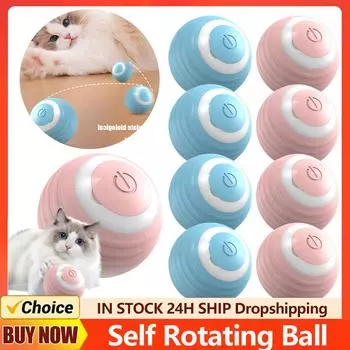 1-5pcs Interactive Cat Toy with LED Lights Automatic Moving Bouncing Rolling Ball Rechargeable Smart Cat Ball for Indoor Cats