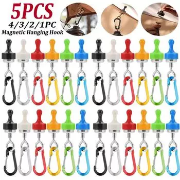 1-5 шт. Магнитный крючок для подвешивания D-образный кемпинговый магнитный крючок портативный кемпинговый карабин для палатки аксессуары для кемпинга на открытом воздухе 1PC