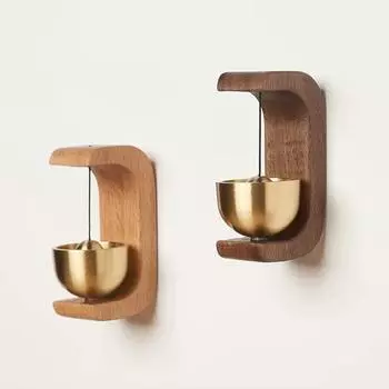 1-5PCS Magnetic Japanese Wooden Wind Chimes Wireless Doorbell Entrance Door Bell Pendant for Home Door Hanging Decor Wind Bells