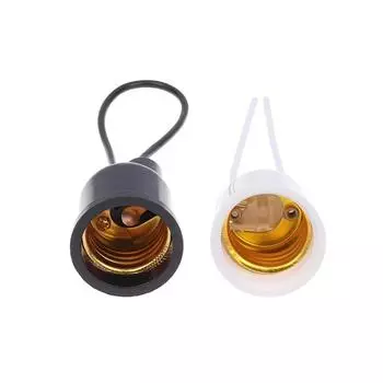 1/5Pcs Outdoor Lighting Grow Plant Light Lampholder E27 Waterproof Copper Wire Light Bulb Socket Lamp Holder Base With Wire Black x1