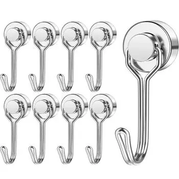 1-5 шт. Серебристые магнитные крючки Круиз Сверхмощные Неодимовые Магниты из редкоземельных элементов, Очень сильные магниты с крючком для подвешивания 1pc