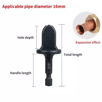 1/5Pcs Tube Pipe Expander Hexagonal Handle Metal Copper Pipe Takeover Tool Air Conditioner Repair Electric Drill Bit Flaring Too 16mm