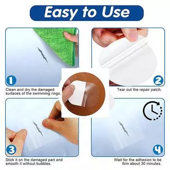 1/5 шт. Водонепроницаемая ремонтная лента, прозрачные самоклеящиеся заплатки для ремонта проколов в надувном бассейне, комплект заплаток
