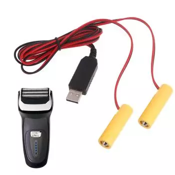 1.5V 2in1 AA LR6 Батарейный заглушки USB-кабель для электронных игрушек, фонариков, часов, рождественских лент