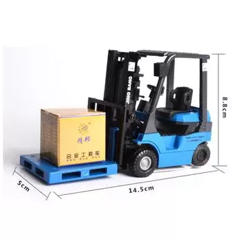 1:60 литых под давлением шарниров вилочного погрузчика модель транспортного средства Pull Back & Go Car интерактивная реалистичная игрушка для малышей мальчиков подарок B250