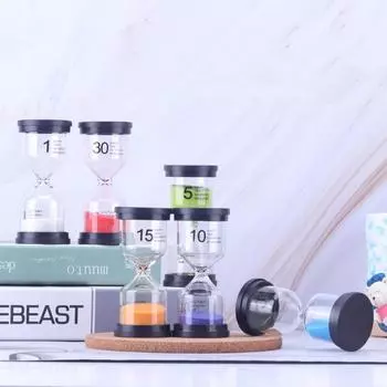 1-60 минут Красочные Мини Песочные Часы Творчество Песочные Часы Дети Делают Домашнее Задание Чистить Зубы Песочные Часы Хранитель Времени Украшения Дома 1min (4.5x10cm)