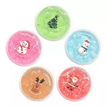 1*60 мл Девочки Красивые Фрукты Прозрачное Облако Рождественский Слайм Замазка Игрушки Слайм Грязь красный