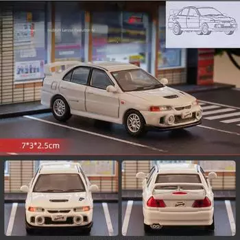 1:64 Белый JDM Lancer Evolution EVO 4 IV Racing Sport Модель Металлического Автомобиля
